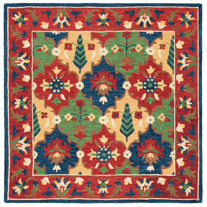 SAFAVIEH Heritage HG355Q Handmade Red / Green Rug Image 6