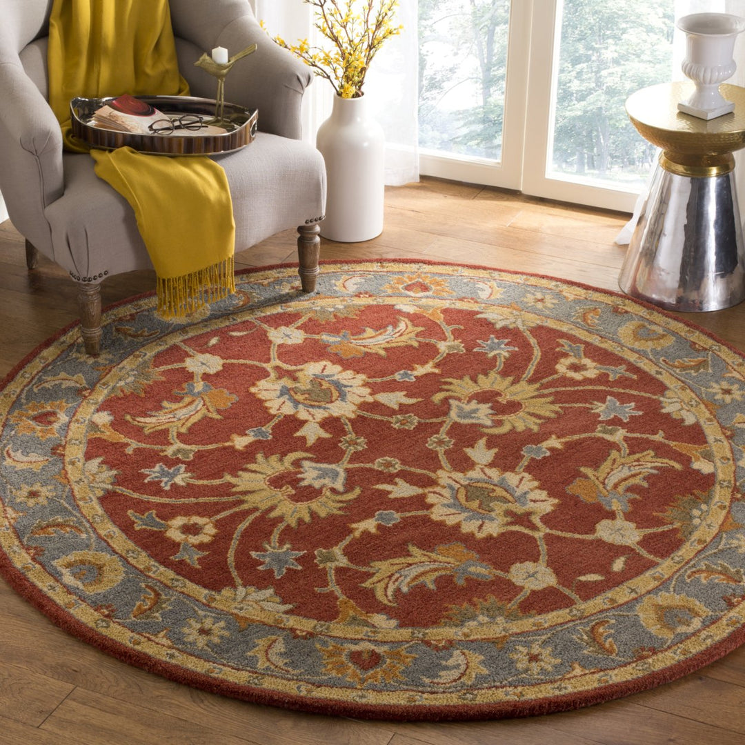 SAFAVIEH Heritage HG403A Handmade Red / Blue Rug Image 2