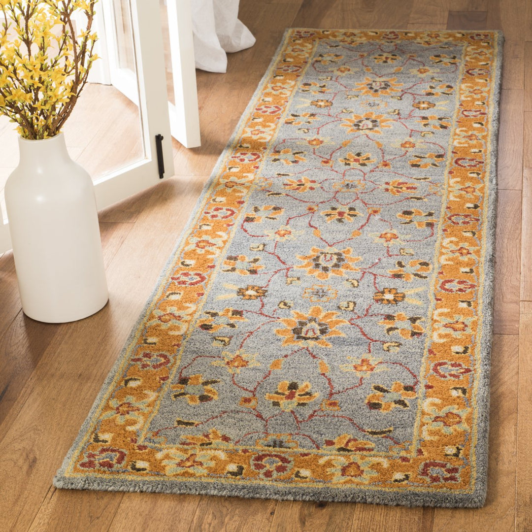 SAFAVIEH Heritage HG401A Handmade Blue / Orange Rug Image 3