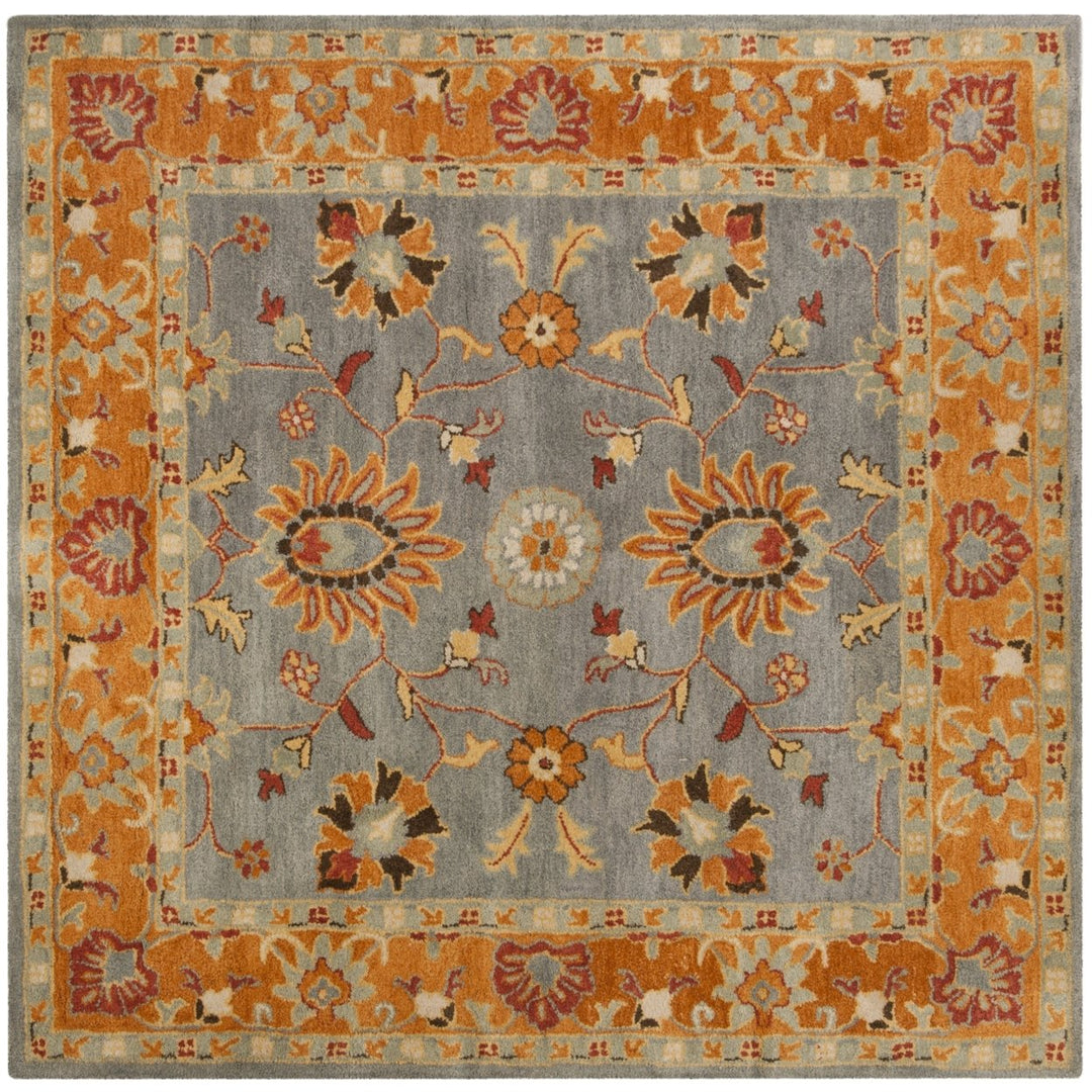 SAFAVIEH Heritage HG401A Handmade Blue / Orange Rug Image 6