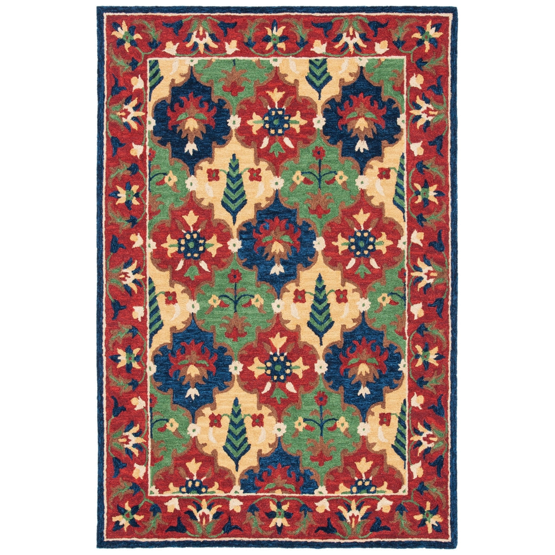 SAFAVIEH Heritage HG355Q Handmade Red / Green Rug Image 10