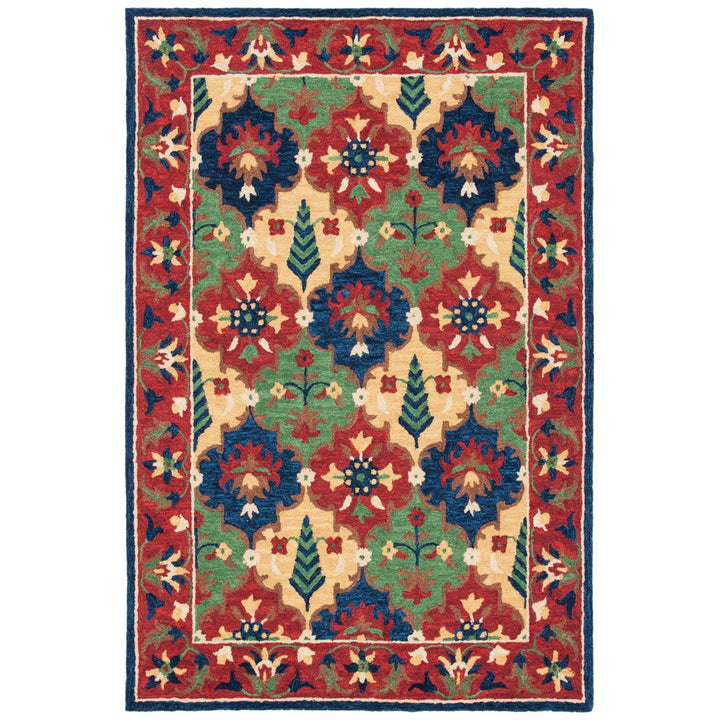 SAFAVIEH Heritage HG355Q Handmade Red / Green Rug Image 10