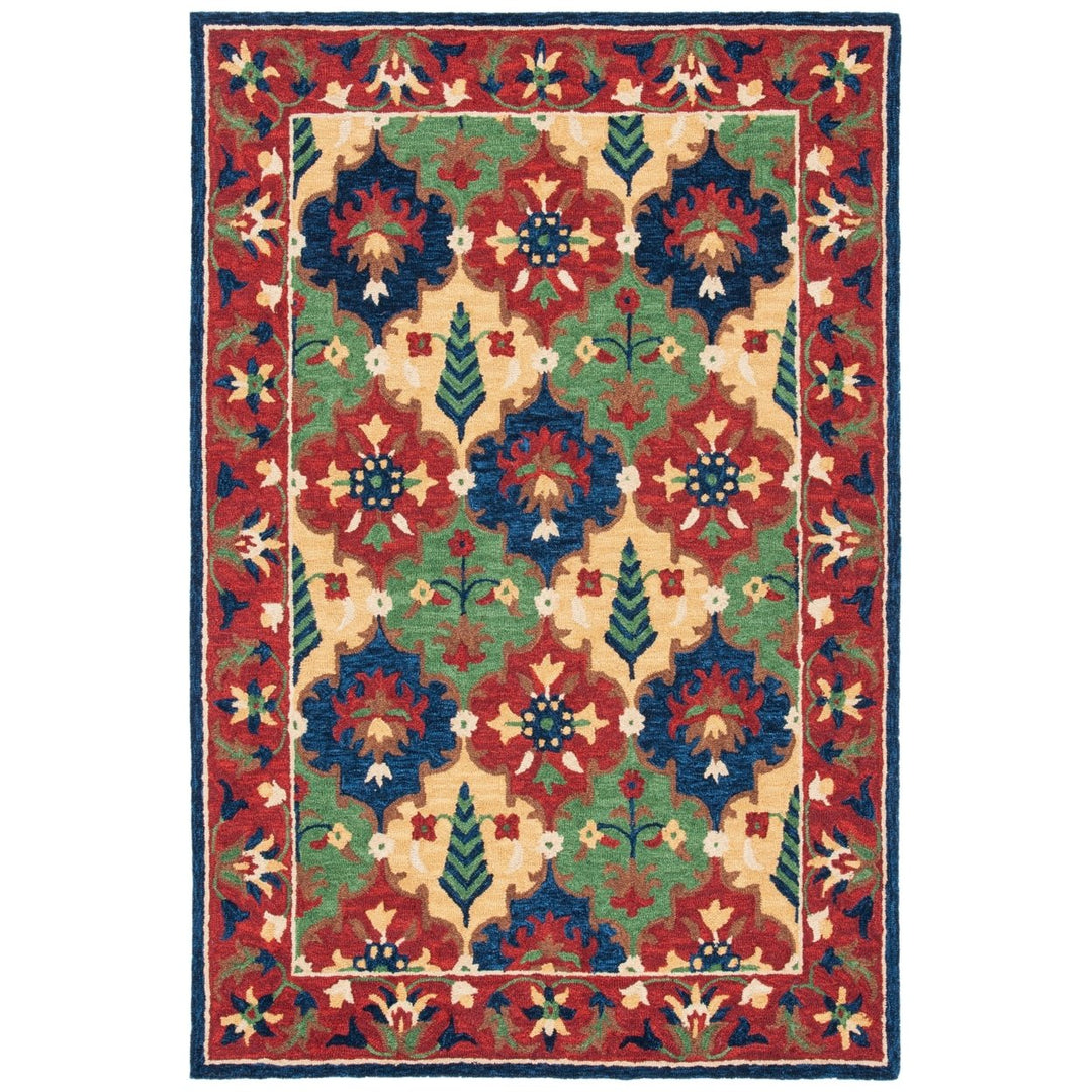 SAFAVIEH Heritage HG355Q Handmade Red / Green Rug Image 1