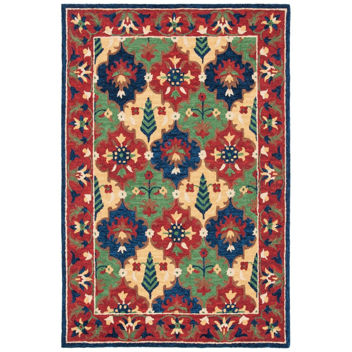 SAFAVIEH Heritage HG355Q Handmade Red / Green Rug Image 1