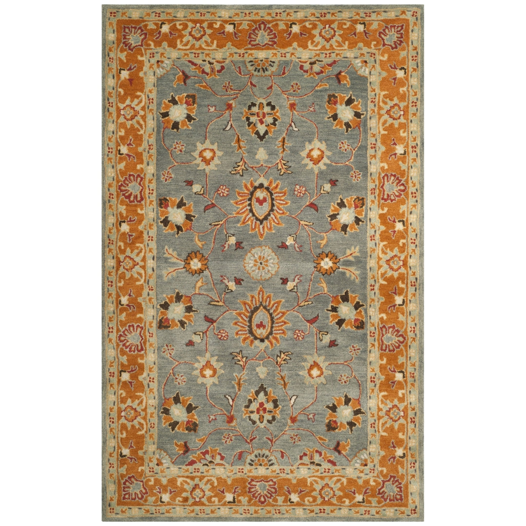 SAFAVIEH Heritage HG401A Handmade Blue / Orange Rug Image 9