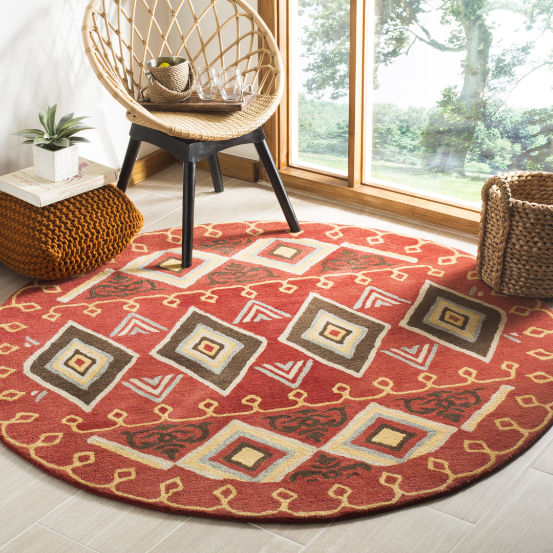 SAFAVIEH Heritage HG404A Handmade Red / Multi Rug Image 2