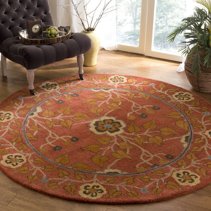 SAFAVIEH Heritage HG407A Handmade Red / Multi Rug Image 2