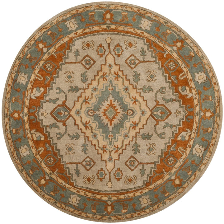 SAFAVIEH Heritage HG406A Handmade Light Blue / Rust Rug Image 4