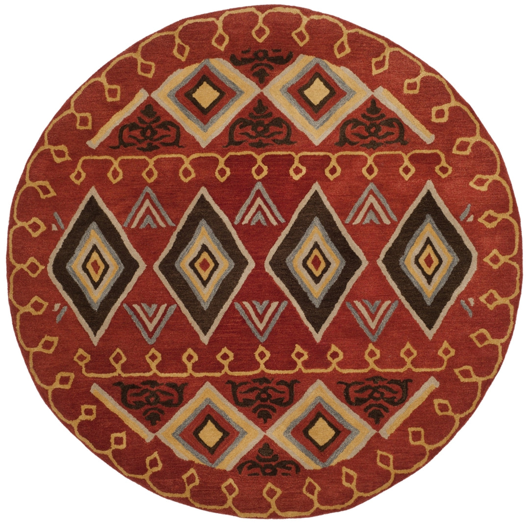 SAFAVIEH Heritage HG404A Handmade Red / Multi Rug Image 4