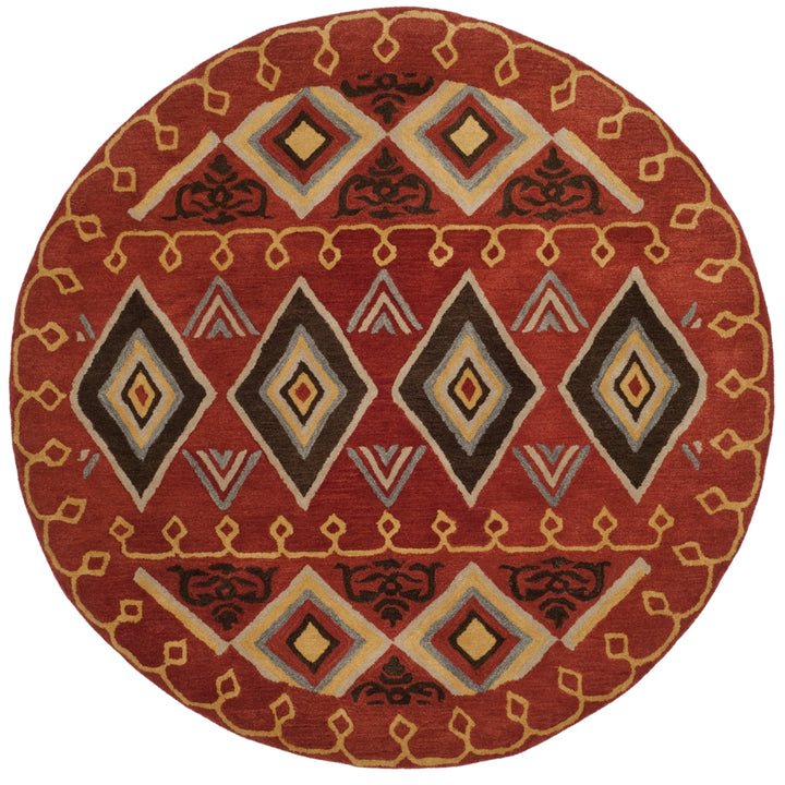 SAFAVIEH Heritage HG404A Handmade Red / Multi Rug Image 4