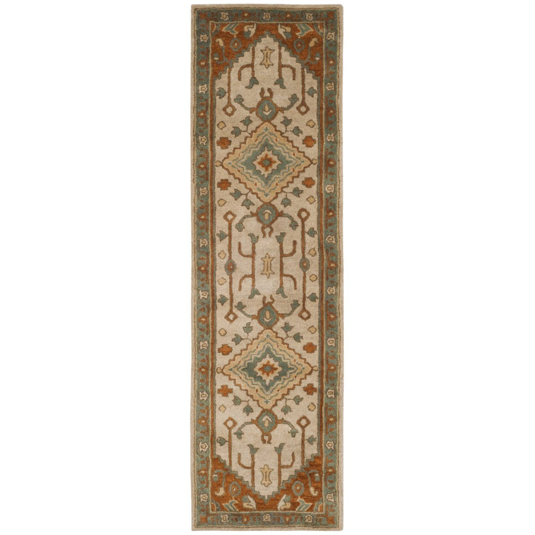 SAFAVIEH Heritage HG406A Handmade Light Blue / Rust Rug Image 5