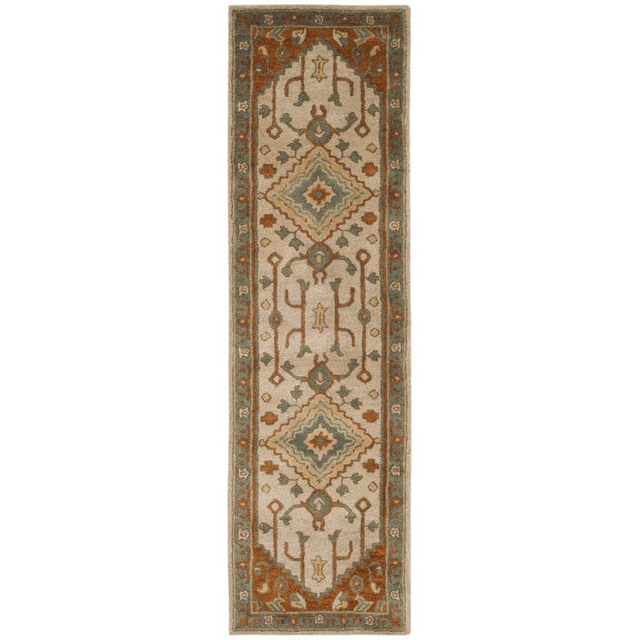 SAFAVIEH Heritage HG406A Handmade Light Blue / Rust Rug Image 1