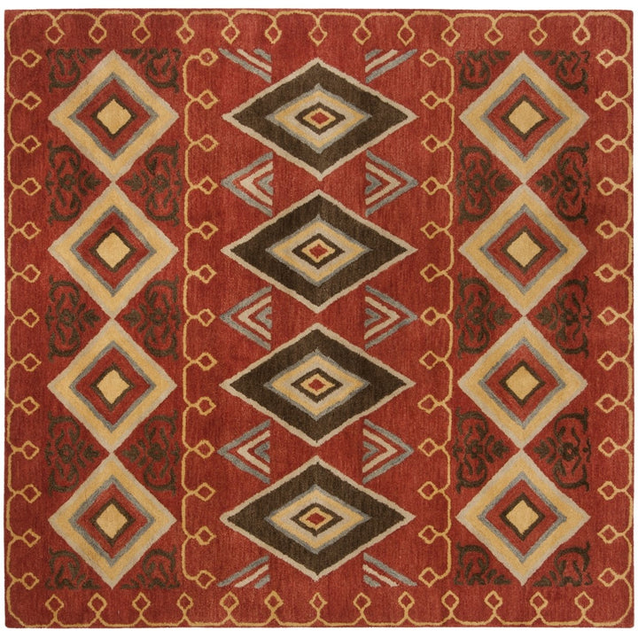 SAFAVIEH Heritage HG404A Handmade Red / Multi Rug Image 6