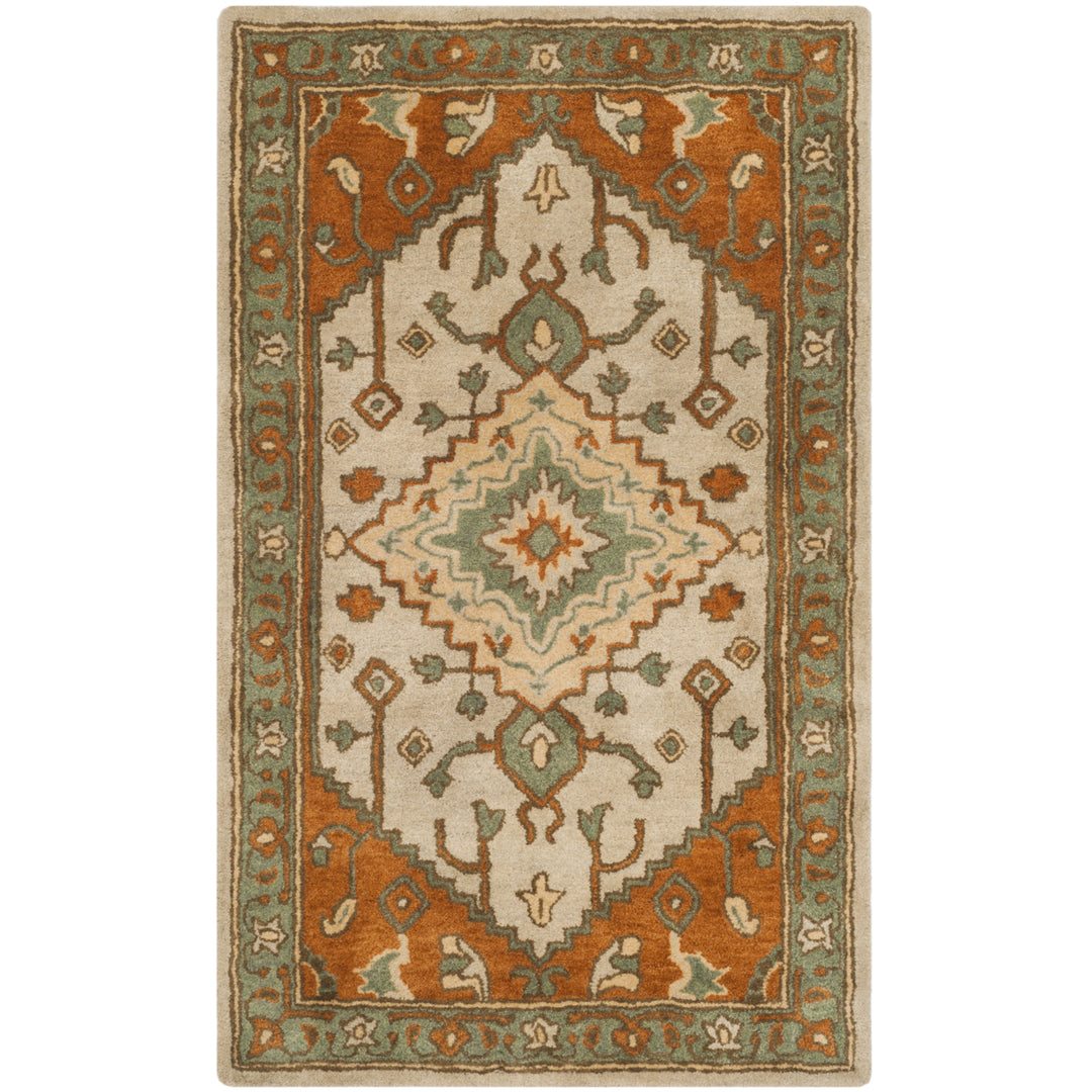 SAFAVIEH Heritage HG406A Handmade Light Blue / Rust Rug Image 8