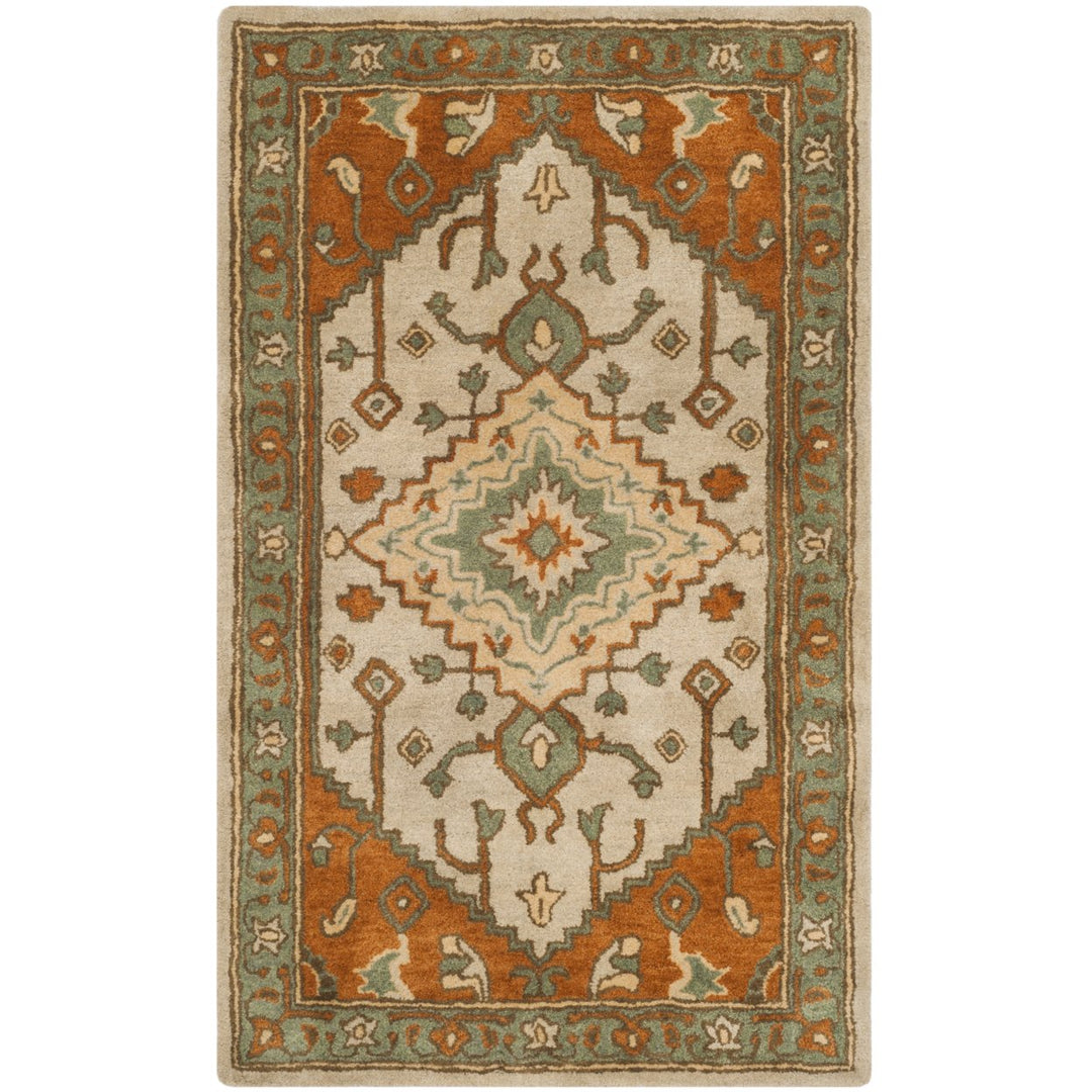 SAFAVIEH Heritage HG406A Handmade Light Blue / Rust Rug Image 1