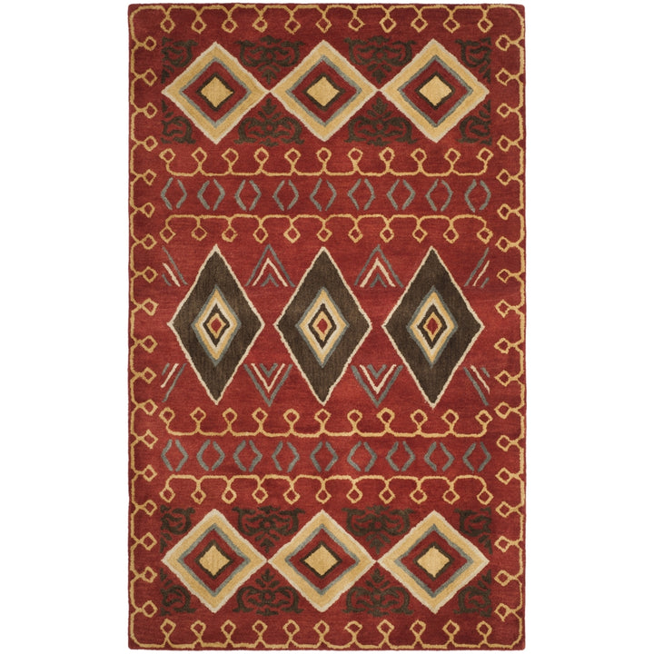 SAFAVIEH Heritage HG404A Handmade Red / Multi Rug Image 9