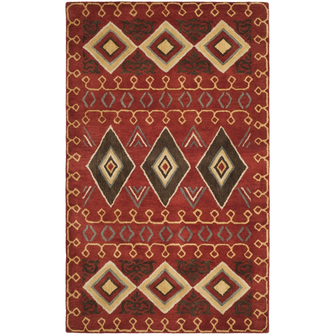 SAFAVIEH Heritage HG404A Handmade Red / Multi Rug Image 1