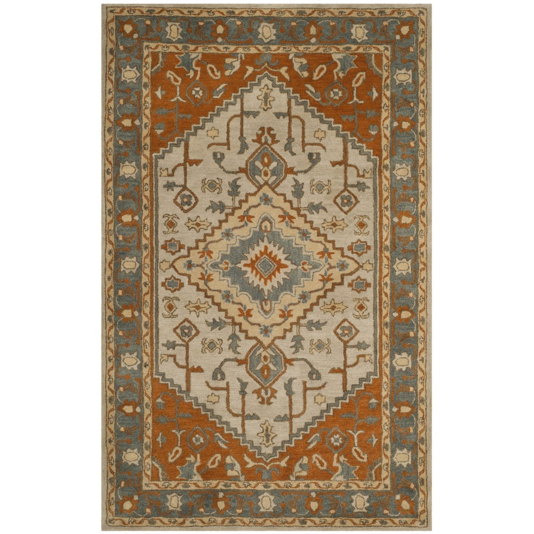 SAFAVIEH Heritage HG406A Handmade Light Blue / Rust Rug Image 9