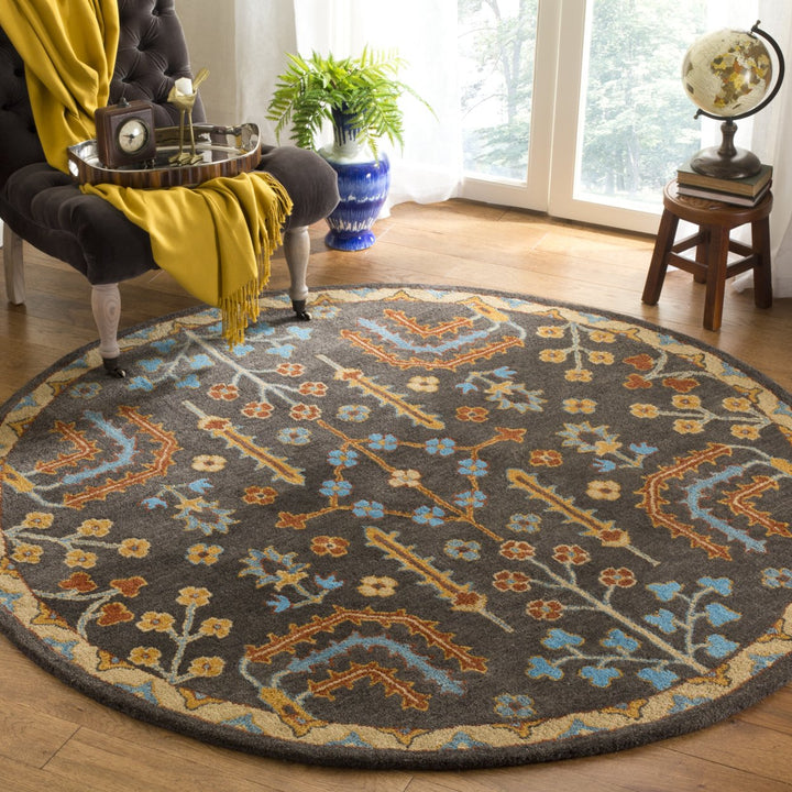 SAFAVIEH Heritage HG409A Handmade Charcoal / Multi Rug Image 2