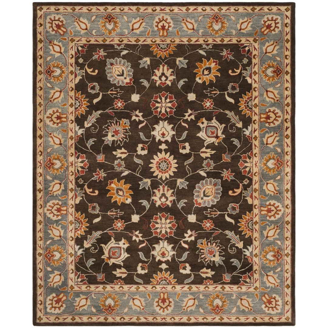 SAFAVIEH Heritage HG412A Handmade Charcoal / Blue Rug Image 1