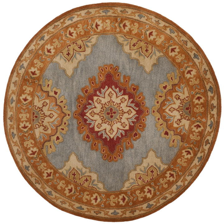 SAFAVIEH Heritage HG408A Handmade Blue / Rust Rug Image 4