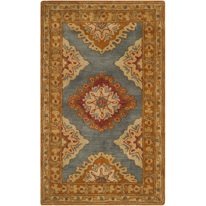 SAFAVIEH Heritage HG408A Handmade Blue / Rust Rug Image 10