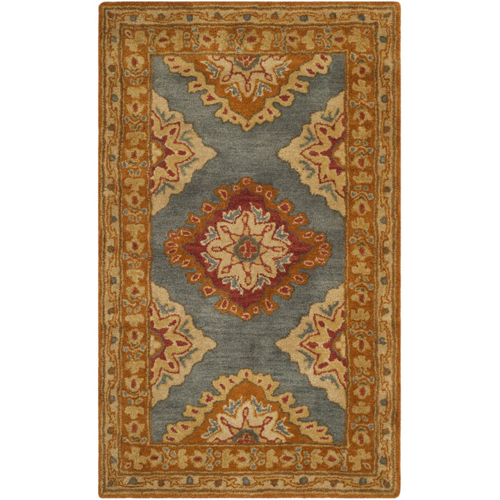 SAFAVIEH Heritage HG408A Handmade Blue / Rust Rug Image 1