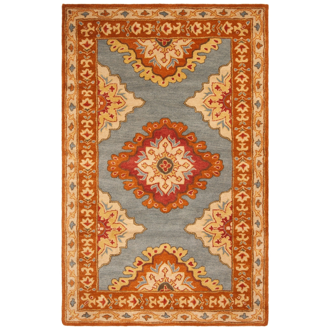 SAFAVIEH Heritage HG408A Handmade Blue / Rust Rug Image 11