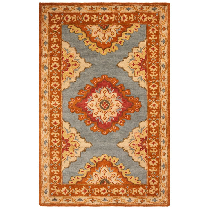 SAFAVIEH Heritage HG408A Handmade Blue / Rust Rug Image 1