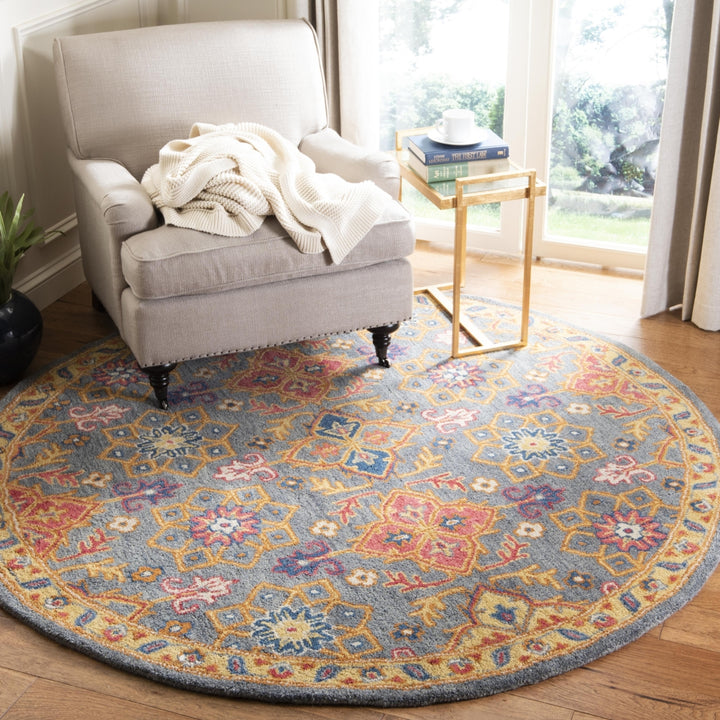 SAFAVIEH Heritage HG415H Handmade Charcoal / Multi Rug Image 2