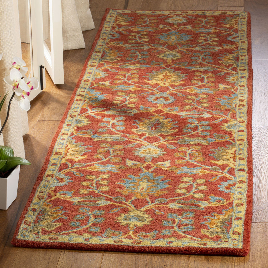 SAFAVIEH Heritage HG417Q Handmade Red / Multi Rug Image 3