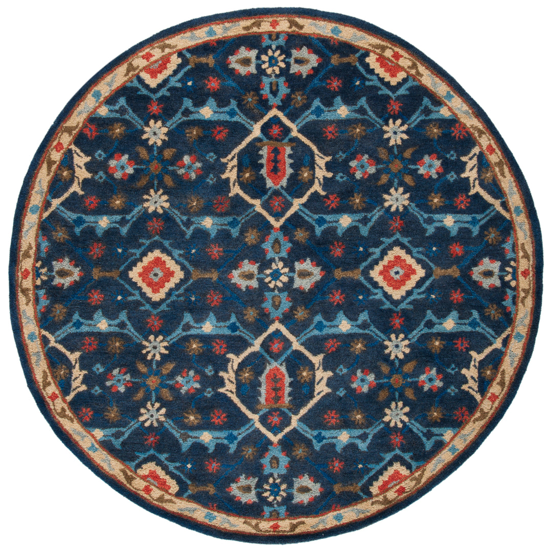 SAFAVIEH Heritage HG416N Handmade Navy / Multi Rug Image 4