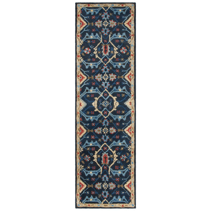 SAFAVIEH Heritage HG416N Handmade Navy / Multi Rug Image 1