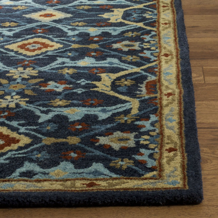 SAFAVIEH Heritage HG416N Handmade Navy / Multi Rug Image 7