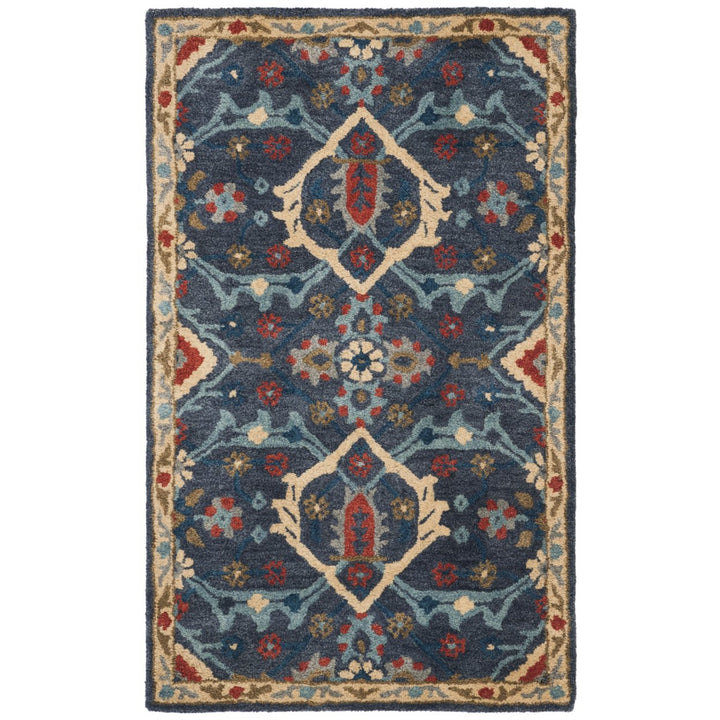 SAFAVIEH Heritage HG416N Handmade Navy / Multi Rug Image 1