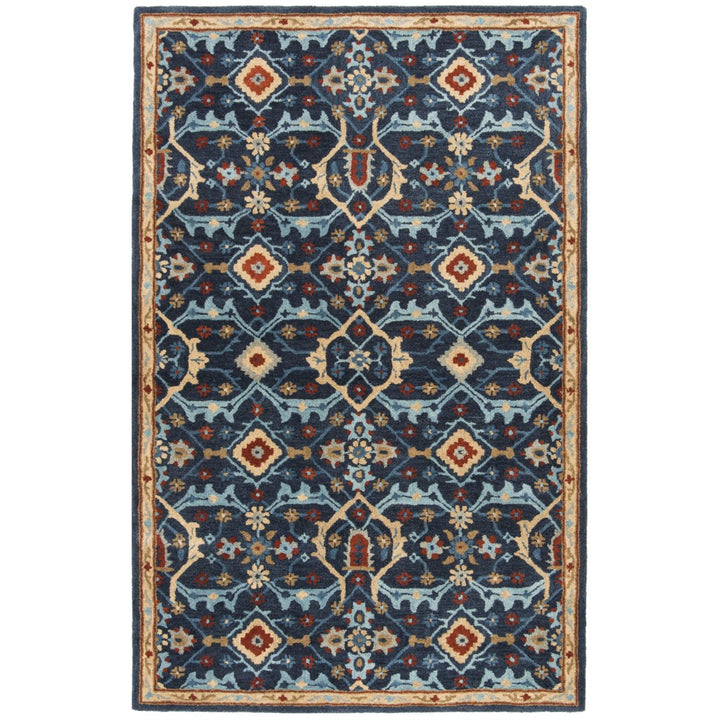 SAFAVIEH Heritage HG416N Handmade Navy / Multi Rug Image 1