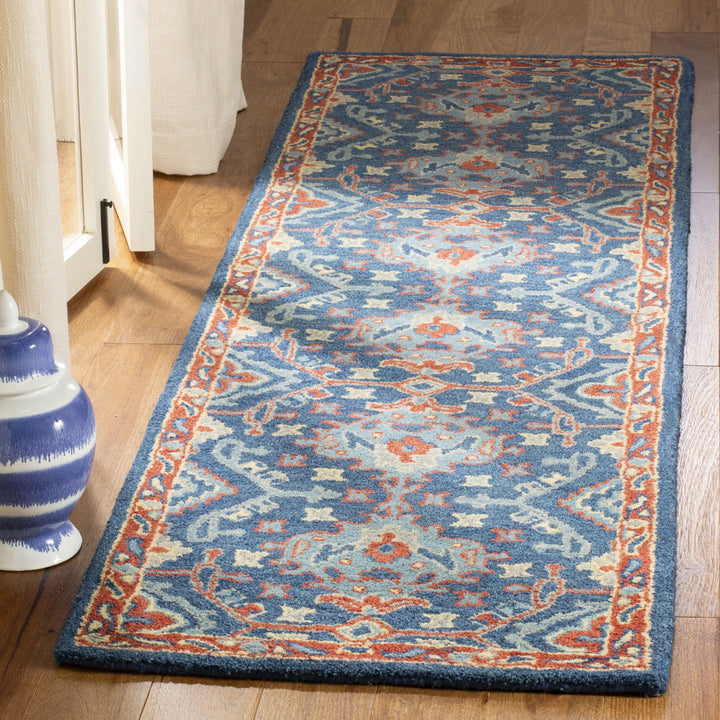 SAFAVIEH Heritage HG422M Handmade Blue / Multi Rug Image 3