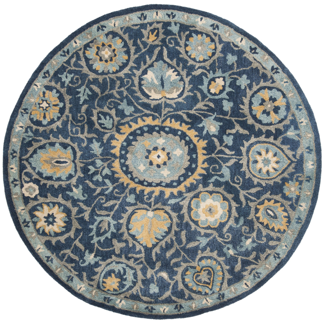 SAFAVIEH Heritage HG423N Handmade Navy / Gold Rug Image 4