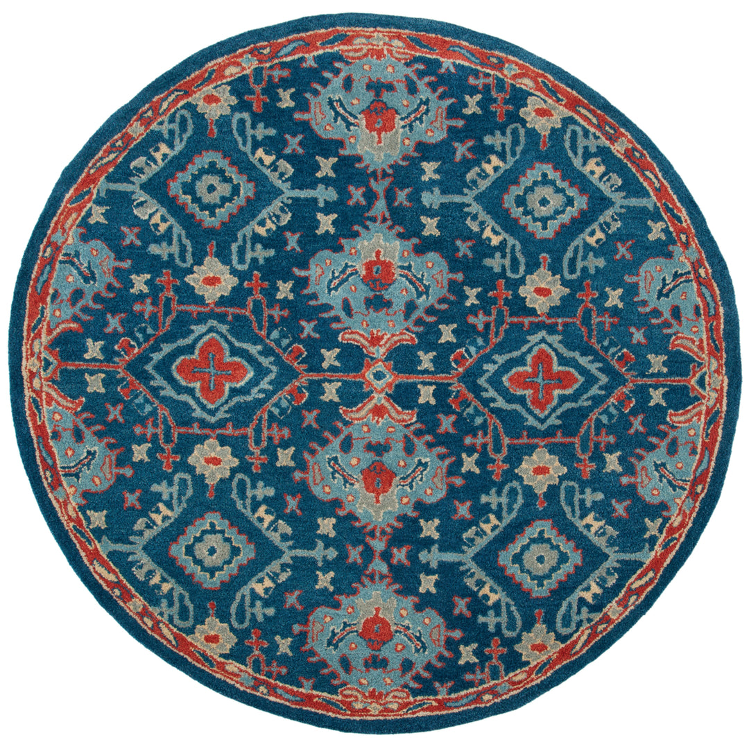 SAFAVIEH Heritage HG422M Handmade Blue / Multi Rug Image 4