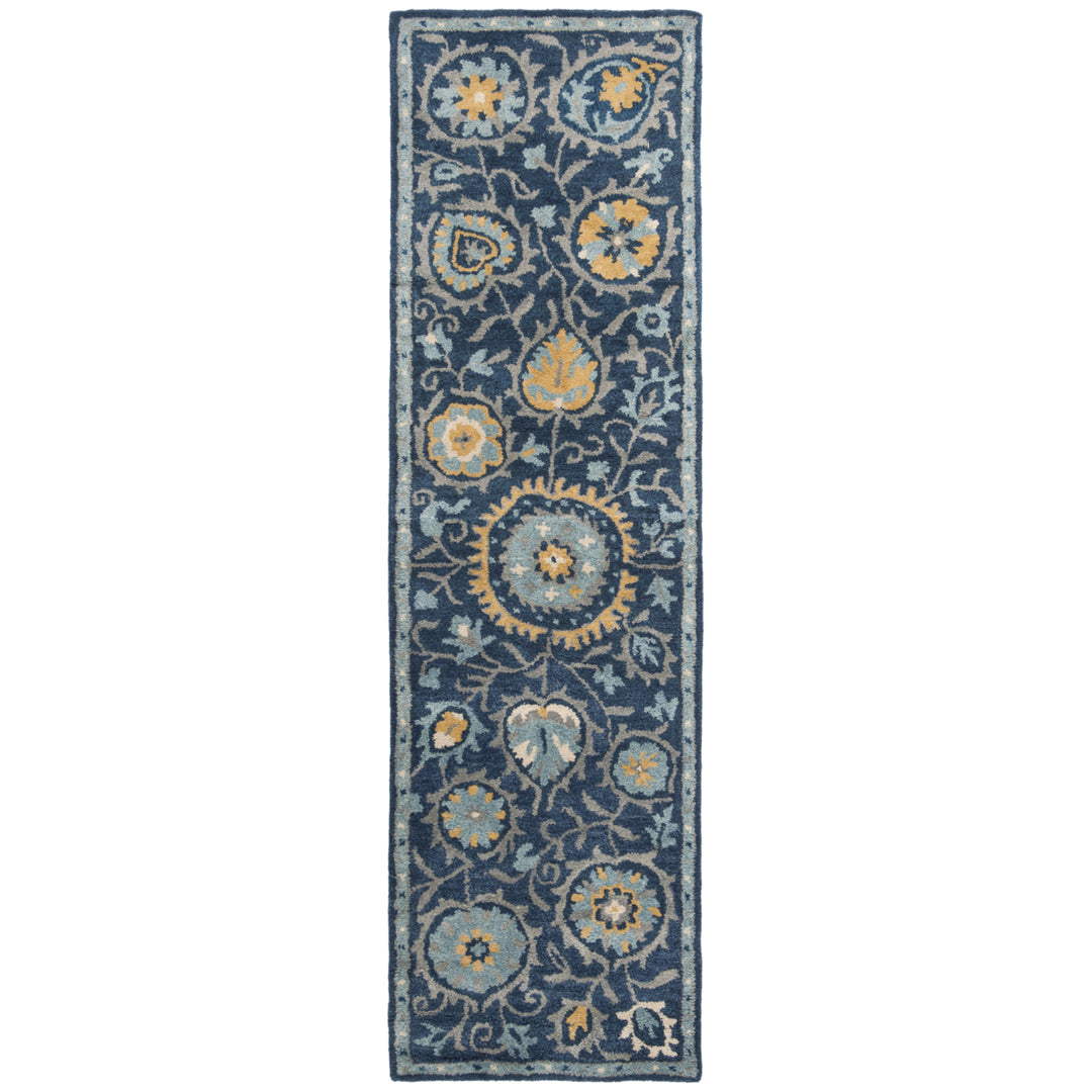 SAFAVIEH Heritage HG423N Handmade Navy / Gold Rug Image 5