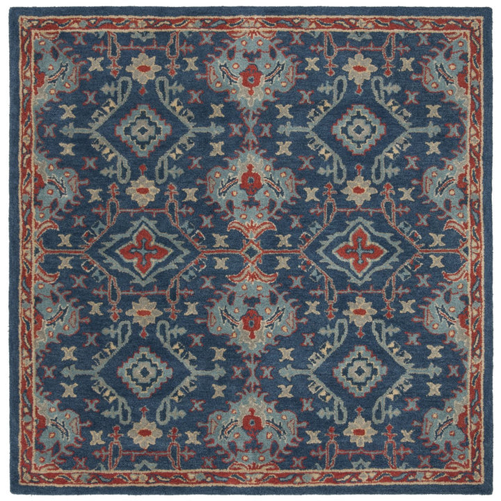 SAFAVIEH Heritage HG422M Handmade Blue / Multi Rug Image 5