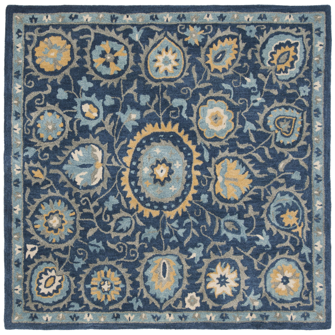 SAFAVIEH Heritage HG423N Handmade Navy / Gold Rug Image 6