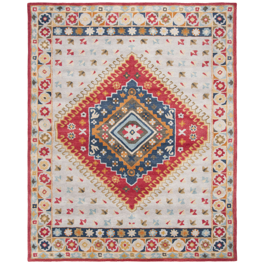 SAFAVIEH Heritage HG425F Handmade Grey / Red Rug Image 1