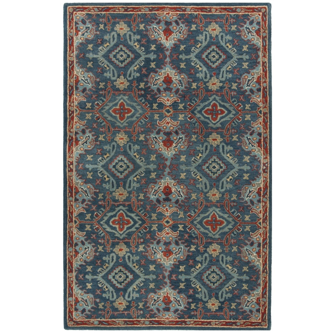 SAFAVIEH Heritage HG422M Handmade Blue / Multi Rug Image 7