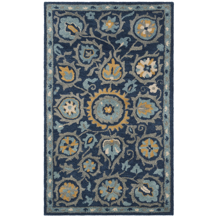 SAFAVIEH Heritage HG423N Handmade Navy / Gold Rug Image 8