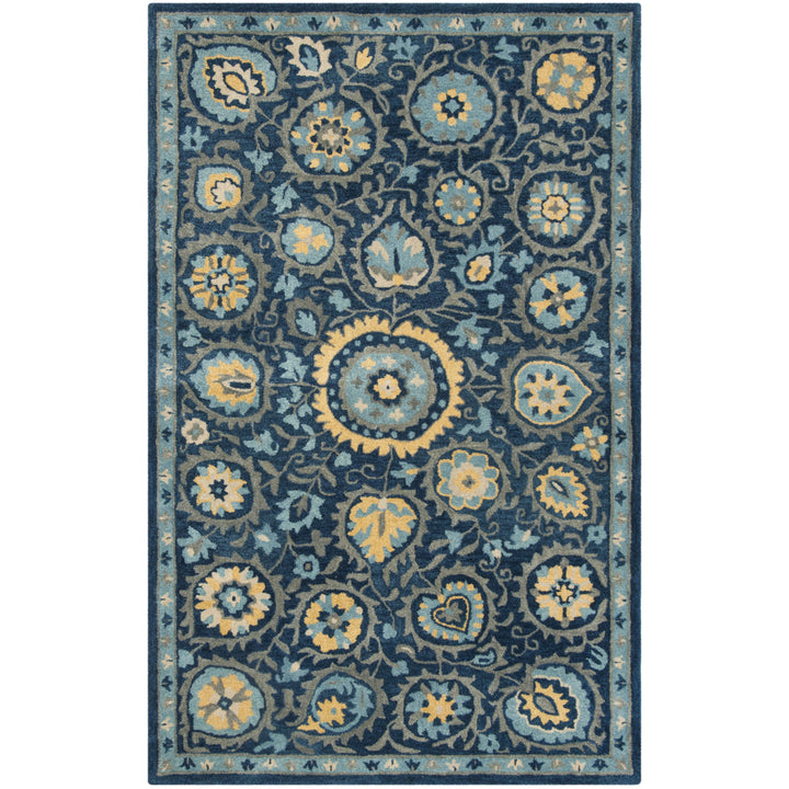 SAFAVIEH Heritage HG423N Handmade Navy / Gold Rug Image 9