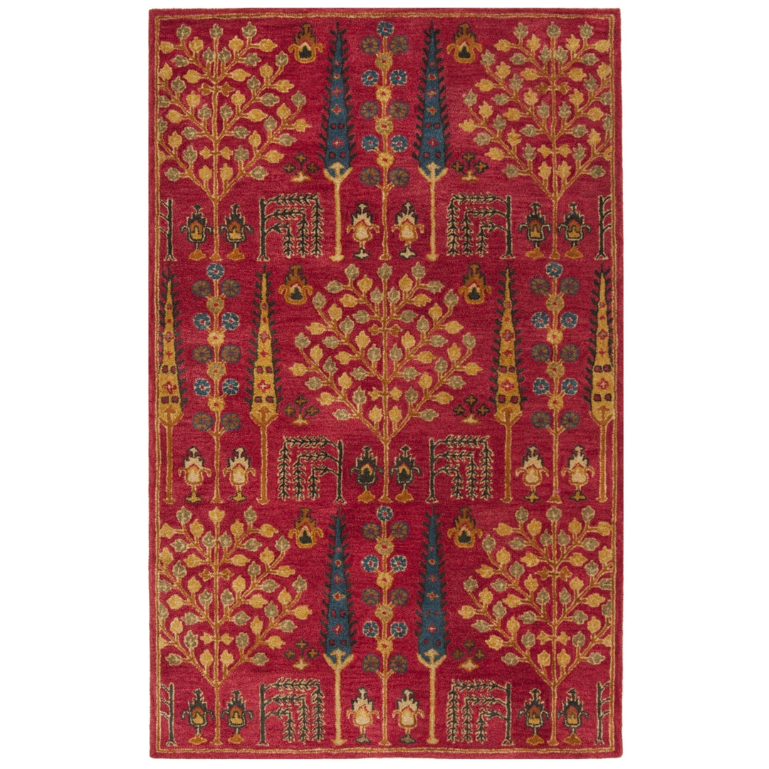 SAFAVIEH Heritage HG418Q Handmade Red / Multi Rug Image 5