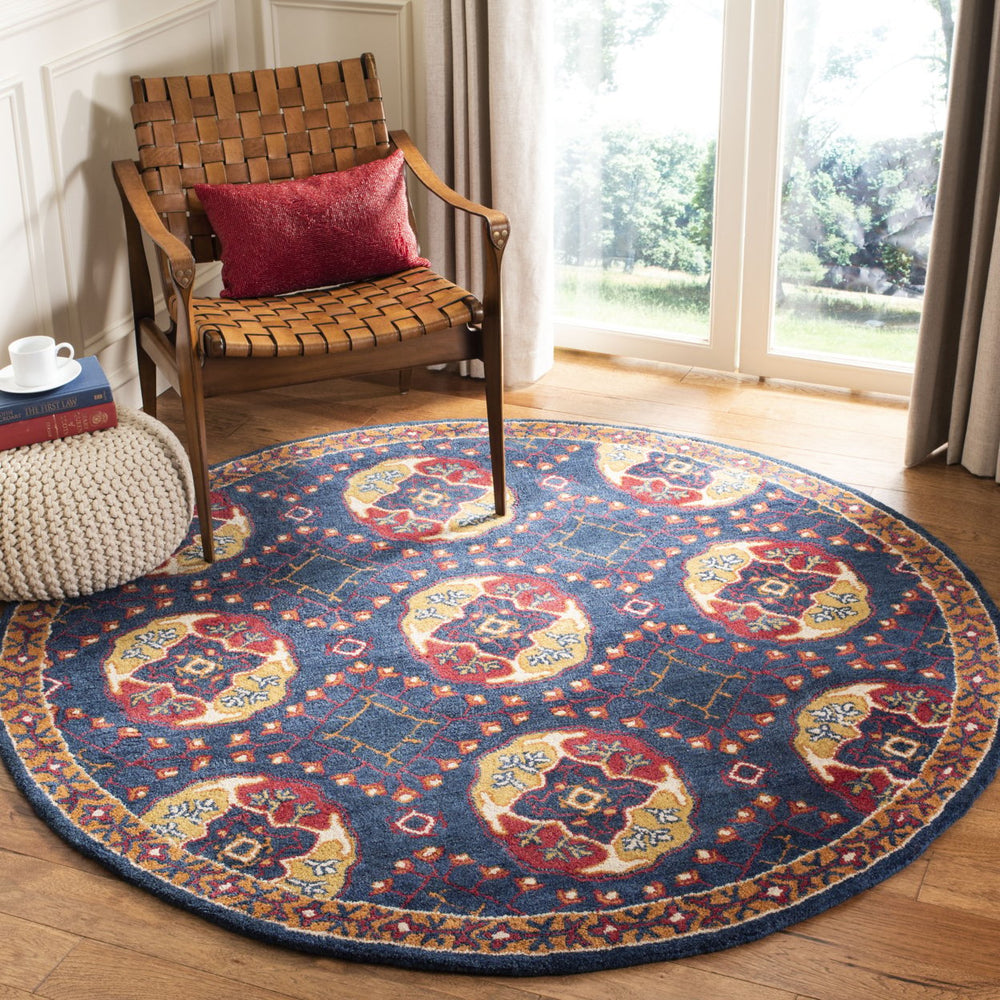 SAFAVIEH Heritage HG424N Handmade Navy / Red Rug Image 2