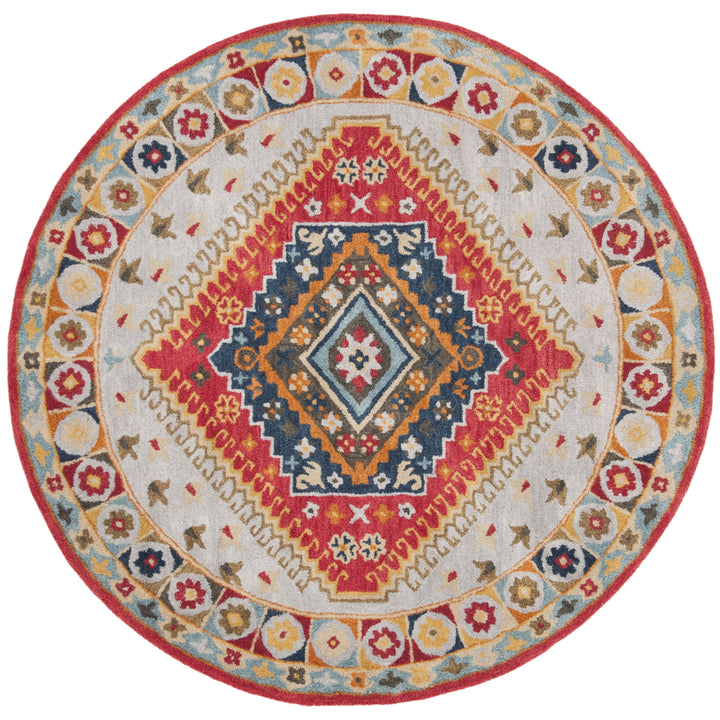 SAFAVIEH Heritage HG425F Handmade Grey / Red Rug Image 4