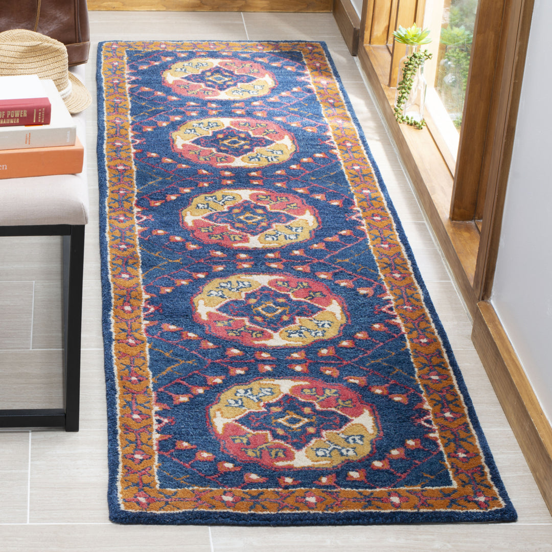 SAFAVIEH Heritage HG424N Handmade Navy / Red Rug Image 3